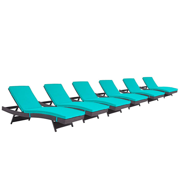 Modway Furniture Outdoor Seating Chaises EEI-2430-EXP-TRQ-SET IMAGE 1