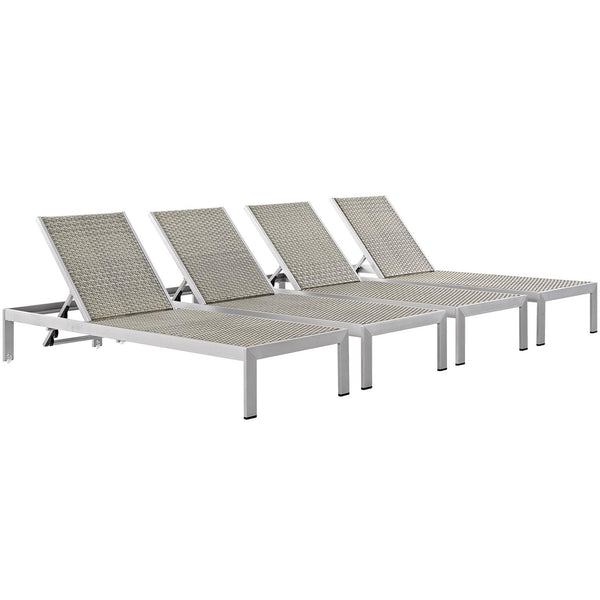 Modway Furniture Outdoor Seating Chaises EEI-2478-SLV-GRY-SET IMAGE 1
