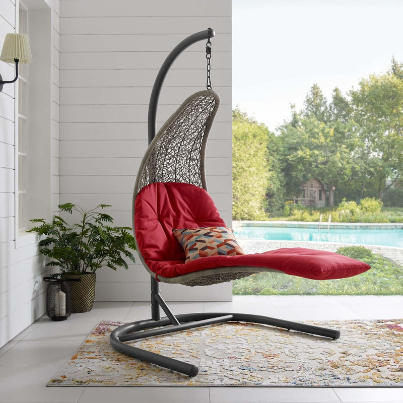 Modway Furniture Outdoor Seating Porch Swings EEI-2952-LGR-RED IMAGE 5