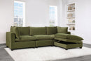 Cloud2 Velvet Olive 4pc Sectional