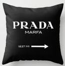 PRADA MARFA 20x20 PILLOW COVER- WHITE & BLACK