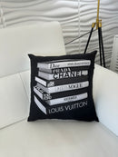 DESIGNER BOOK STACK 20x20 PILLOW COVER -BLACK&WHITE