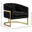 Meridian Carter Black Velvet Accent Chair IMAGE 6