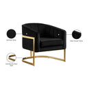 Meridian Carter Black Velvet Accent Chair IMAGE 7