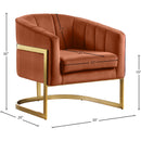 Meridian Carter Cognac Velvet Accent Chair IMAGE 6