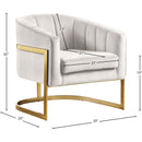 Meridian Carter Cream Velvet Accent Chair IMAGE 6