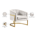 Meridian Carter Cream Velvet Accent Chair IMAGE 7