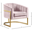 Meridian Carter Pink Velvet Accent Chair IMAGE 6
