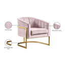 Meridian Carter Pink Velvet Accent Chair IMAGE 7