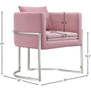 Meridian Pippa Pink Velvet Accent Chair IMAGE 3