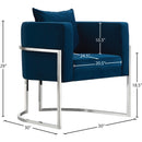 Meridian Pippa Navy Velvet Accent Chair IMAGE 3