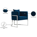 Meridian Pippa Navy Velvet Accent Chair IMAGE 4