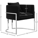 Meridian Pippa Black Velvet Accent Chair IMAGE 3