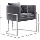 Meridian Pippa Grey Velvet Accent Chair IMAGE 3