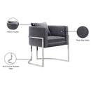 Meridian Pippa Grey Velvet Accent Chair IMAGE 4