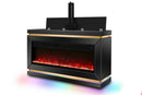 A93-TV Stand w/lift & fireplace (Black)