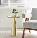 EEI-6608-BRA-Round Side Table in Brass