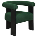 Ramona Boucle Upholstered Accent Side Chair Green and Black 903148