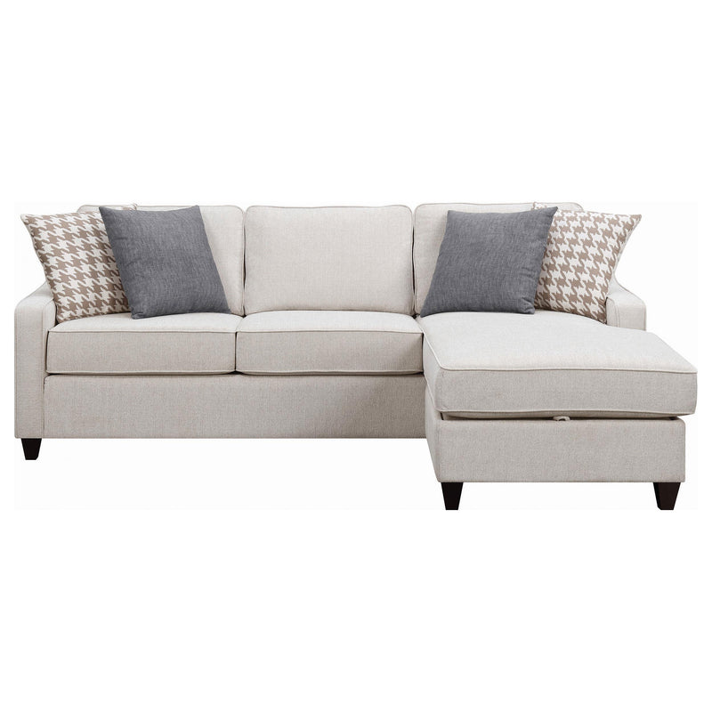  Coaster Furniture Mcloughlin 501840 Upholstered Sloped Arm Sectional Sofa - Platinum IMAGE 2
