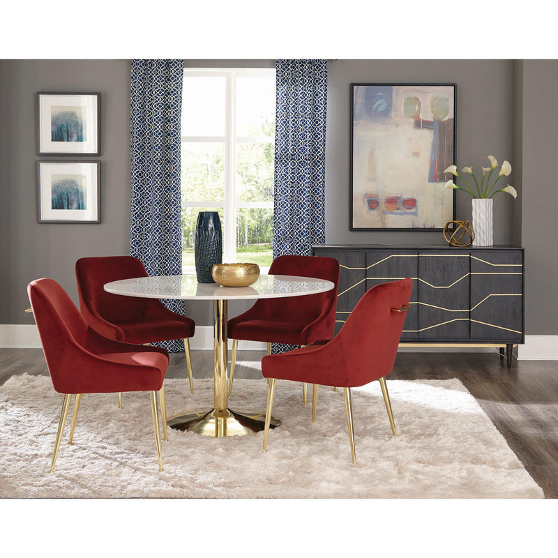  Coaster Furniture Kella 192061 Round 50-inch Marble Top Dining Table - White Marble IMAGE 4