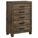  Coaster Furniture Woodmont 222635 5-Drawer Bedroom Chest - Rustic Golden Brown IMAGE 1