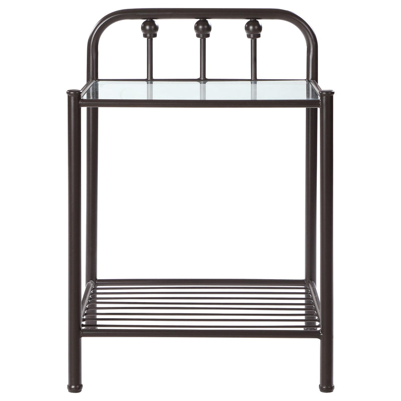 Coaster Furniture Livingston 301392 Metal 1-shelf Nightstand - Dark Bronze IMAGE 2