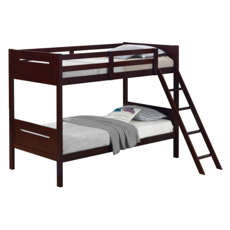  Coaster Furniture Littleton 405051BRN Wood Twin Over Twin Bunk Bed - Espresso IMAGE 3