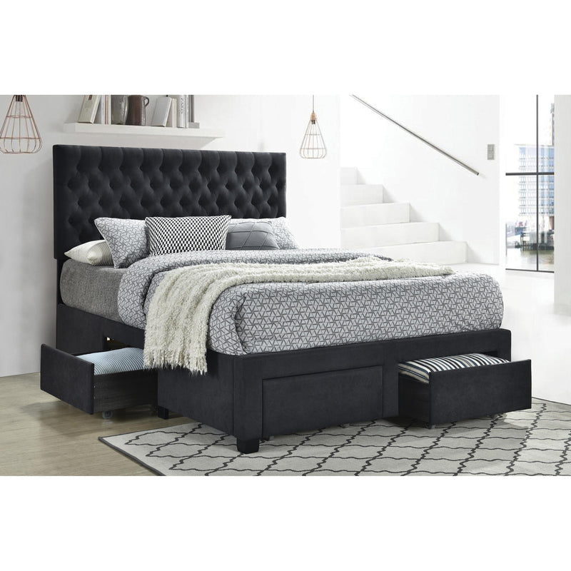  Coaster Furniture Soledad 305877KE Upholstered Eastern King Storage Panel Bed - Grey IMAGE 2