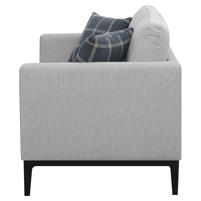  Coaster Furniture Apperson 508682 Upholstered Track Arm Loveseat - Light Grey IMAGE 4