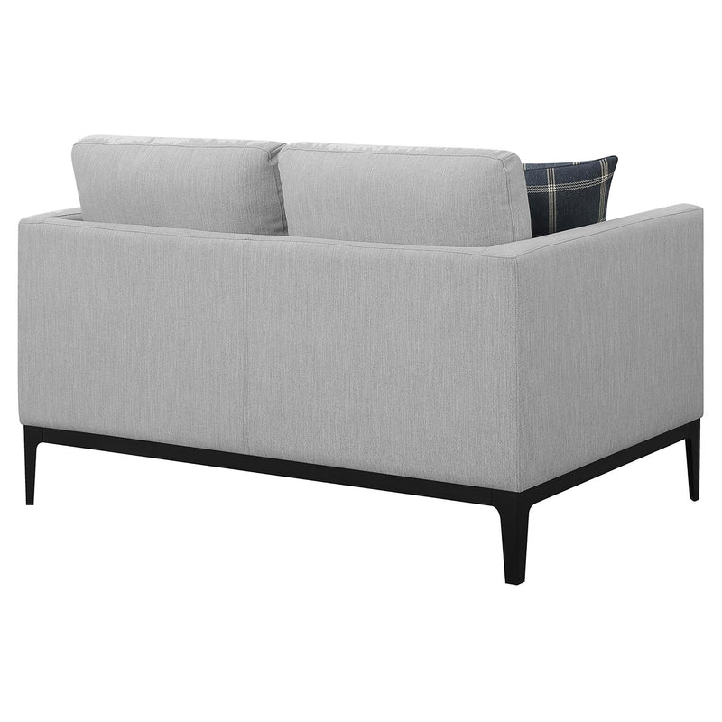  Coaster Furniture Apperson 508682 Upholstered Track Arm Loveseat - Light Grey IMAGE 7