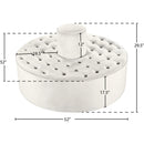 Meridian Banquet Cream Velvet Bench IMAGE 5