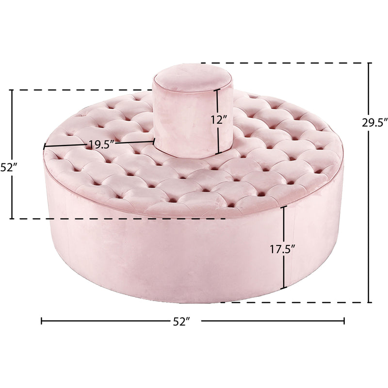 Meridian Banquet Pink Velvet Bench IMAGE 5