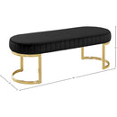 Meridian Lemar Black Velvet Bench IMAGE 3