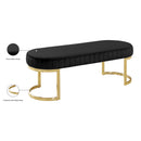 Meridian Lemar Black Velvet Bench IMAGE 4