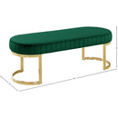 Meridian Lemar Green Velvet Bench IMAGE 3