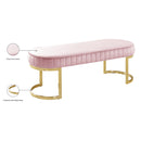 Meridian Lemar Pink Velvet Bench IMAGE 4