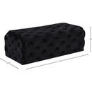 Meridian Casey Black Velvet Ottoman/Bench IMAGE 3