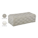 Meridian Casey Cream Velvet Ottoman/Bench IMAGE 4