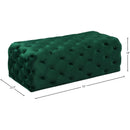 Meridian Casey Green Velvet Ottoman/Bench IMAGE 3