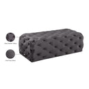 Meridian Casey Grey Velvet Ottoman/Bench IMAGE 4