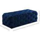 Meridian Casey Navy Velvet Ottoman/Bench IMAGE 3