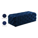 Meridian Casey Navy Velvet Ottoman/Bench IMAGE 4