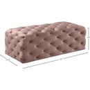 Meridian Casey Pink Velvet Ottoman/Bench IMAGE 3