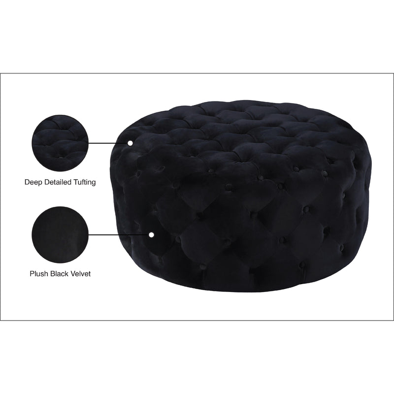 Meridian Addison Black Velvet Ottoman/Bench IMAGE 4