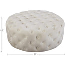Meridian Addison Cream Velvet Ottoman/Bench IMAGE 3