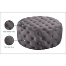 Meridian Addison Grey Velvet Ottoman/Bench IMAGE 4