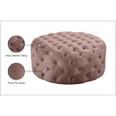 Meridian Addison Pink Velvet Ottoman/Bench IMAGE 4