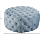 Meridian Addison Sky Blue Velvet Ottoman/Bench IMAGE 3