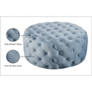 Meridian Addison Sky Blue Velvet Ottoman/Bench IMAGE 4