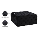 Meridian Ariel Black Velvet Ottoman/Bench IMAGE 4